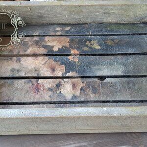 Handcrafted Decoupage Floral Wood Tray